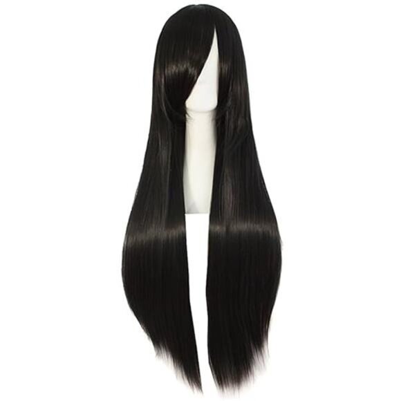 32" 80cm Long Straight Anime Costume Cosplay Wig Party Wig (Black) - Picture 4 of 4